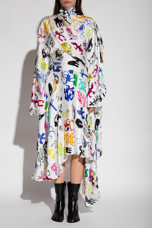 ワンピース Balenciaga Printed dress SchaferandweinerShops Anguilla - Printed asymmetrical dress
